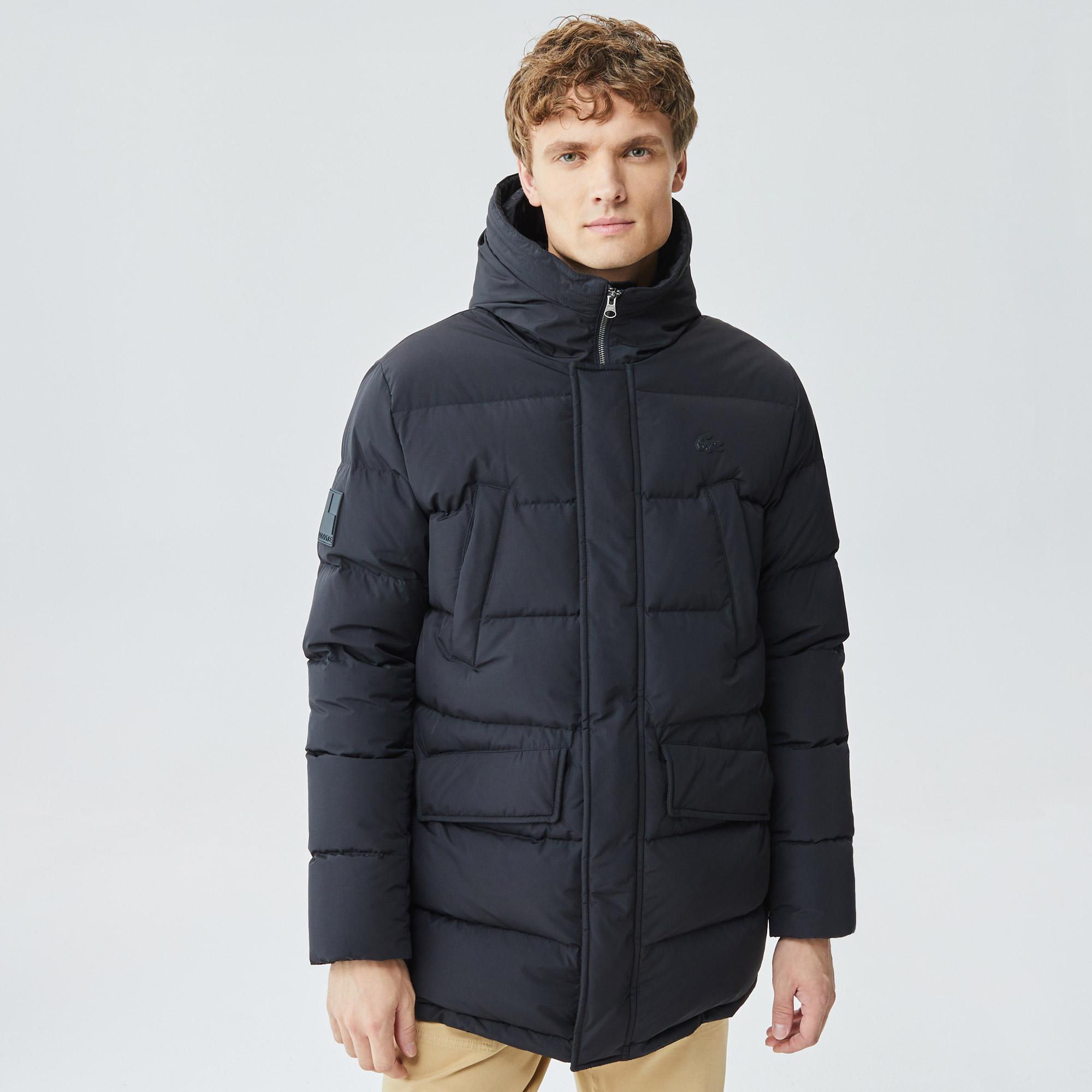 Lacoste Erkek Kapüşonlu Siyah Şişme Mont