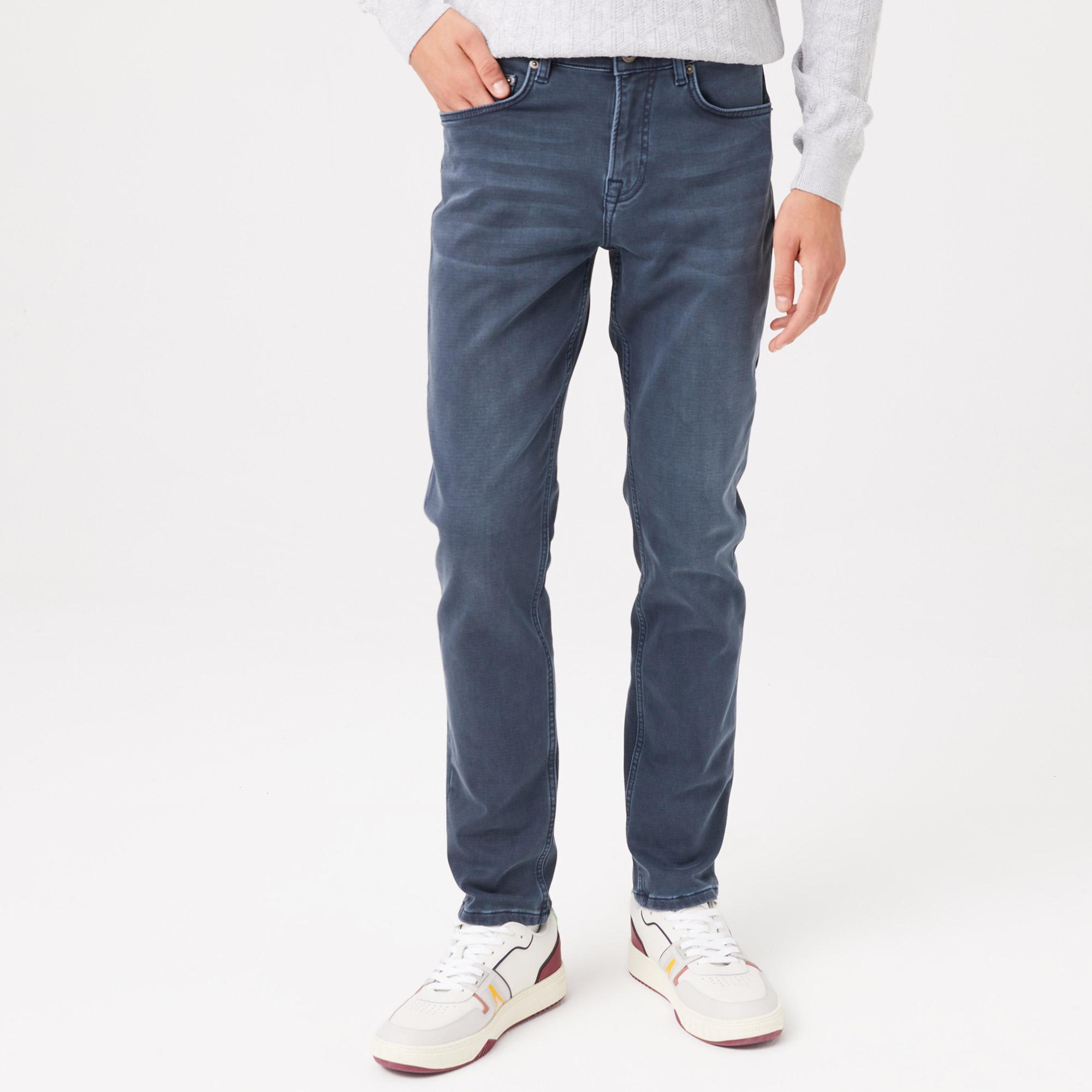 Lacoste Erkek Slim Fit Denim Lacivert Jean Pantolon
