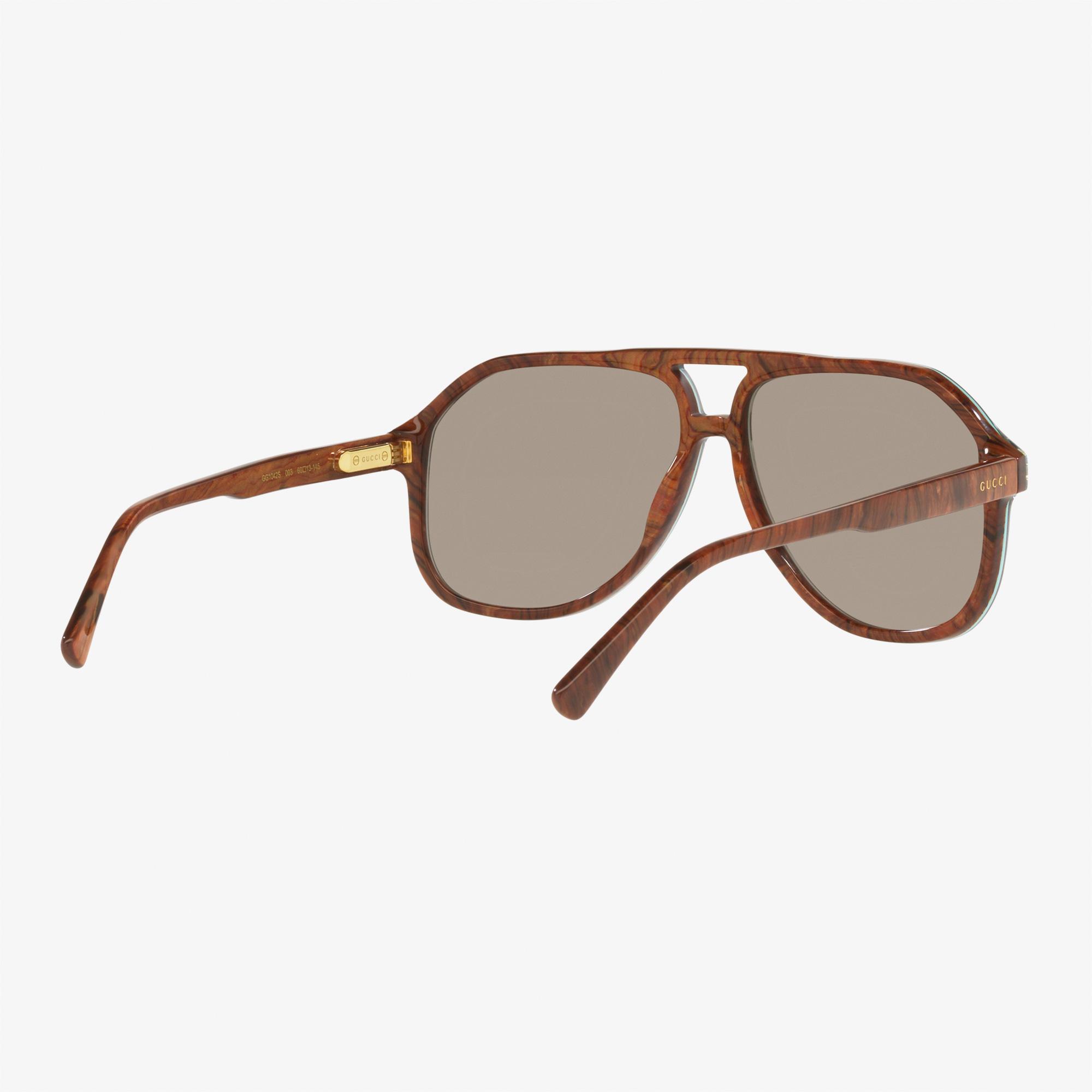 GUCCI Acetate Erkek Kahverengi Güneş Gözlüğü