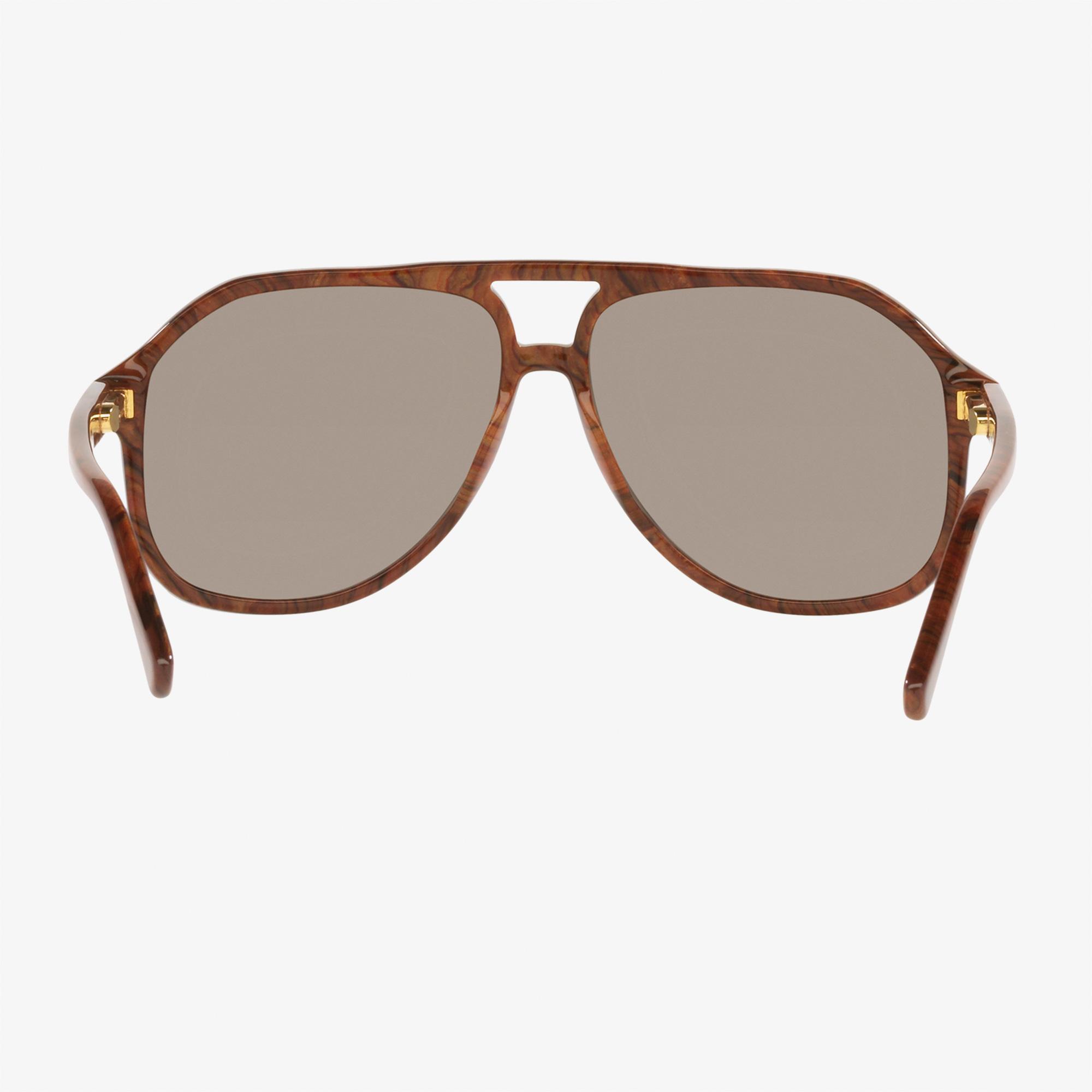 GUCCI Acetate Erkek Kahverengi Güneş Gözlüğü