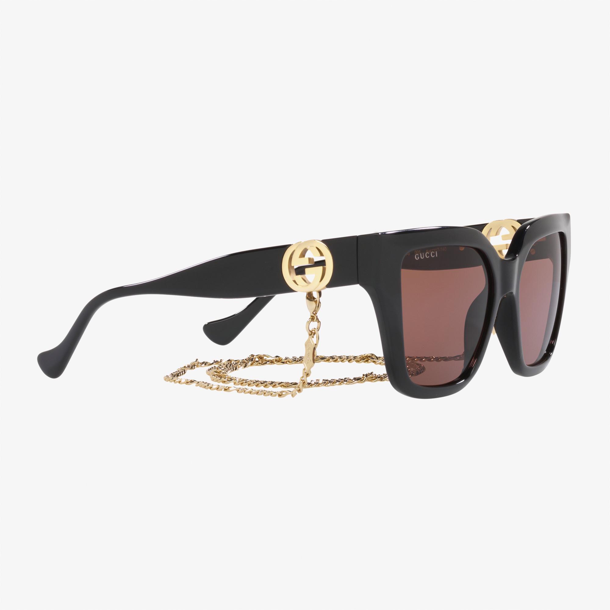 GUCCI Injected Kadın Siyah Güneş Gözlüğü