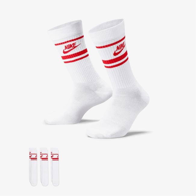  Nike Sportswear Everyday Essential Unisex Beyaz 3'lü Çorap