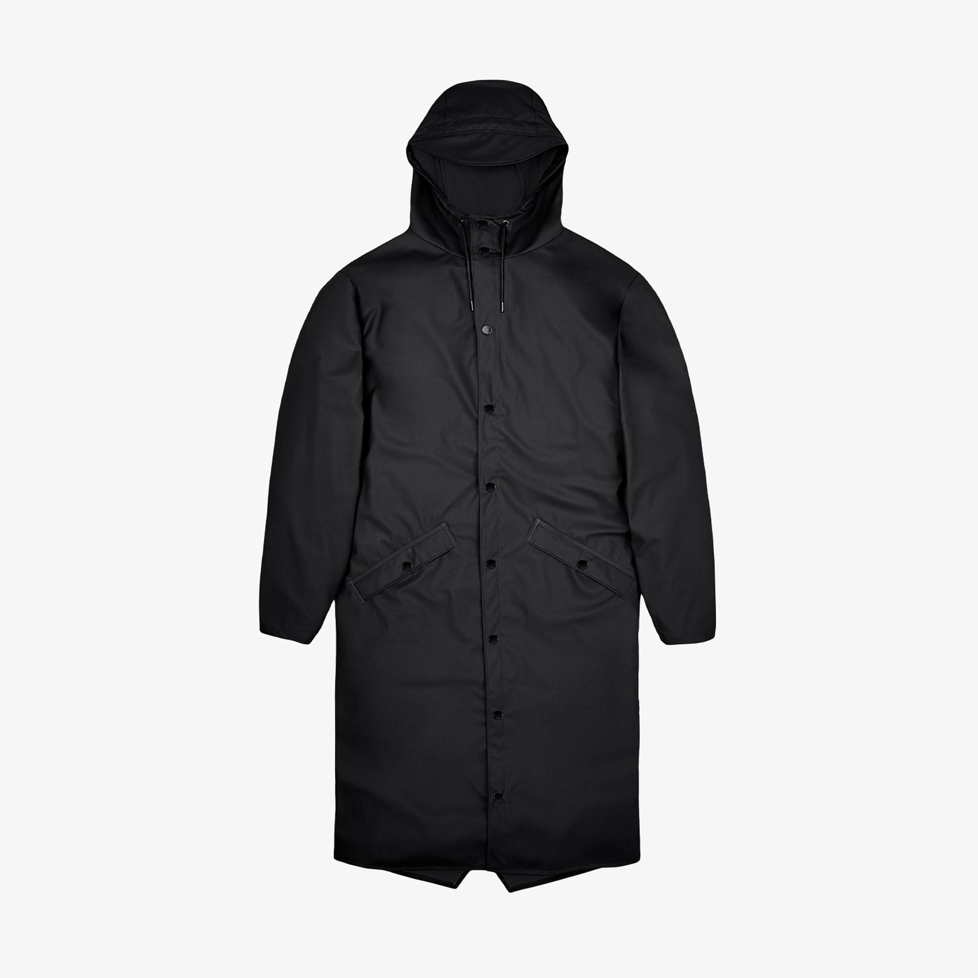 Rains Longer Unisex Siyah Yağmurluk