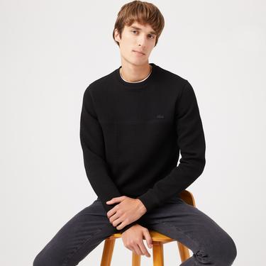  Erkek Regular Fit Uzun Kollu Bisiklet Yaka Siyah T-Shirt