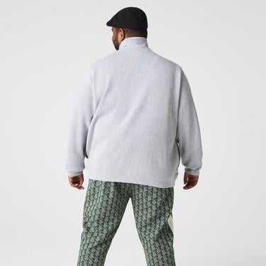  Lacoste Erkek Classic Fit Yarım Fermuarlı Gri Sweatshirt