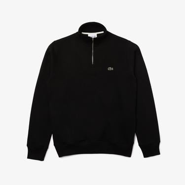  Lacoste Erkek Classic Fit Yarım Fermuarlı Siyah Sweatshirt