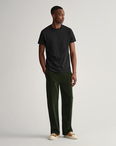  GANT Erkek Siyah Regular Fit Bisiklet Yaka Logolu T-Shirt