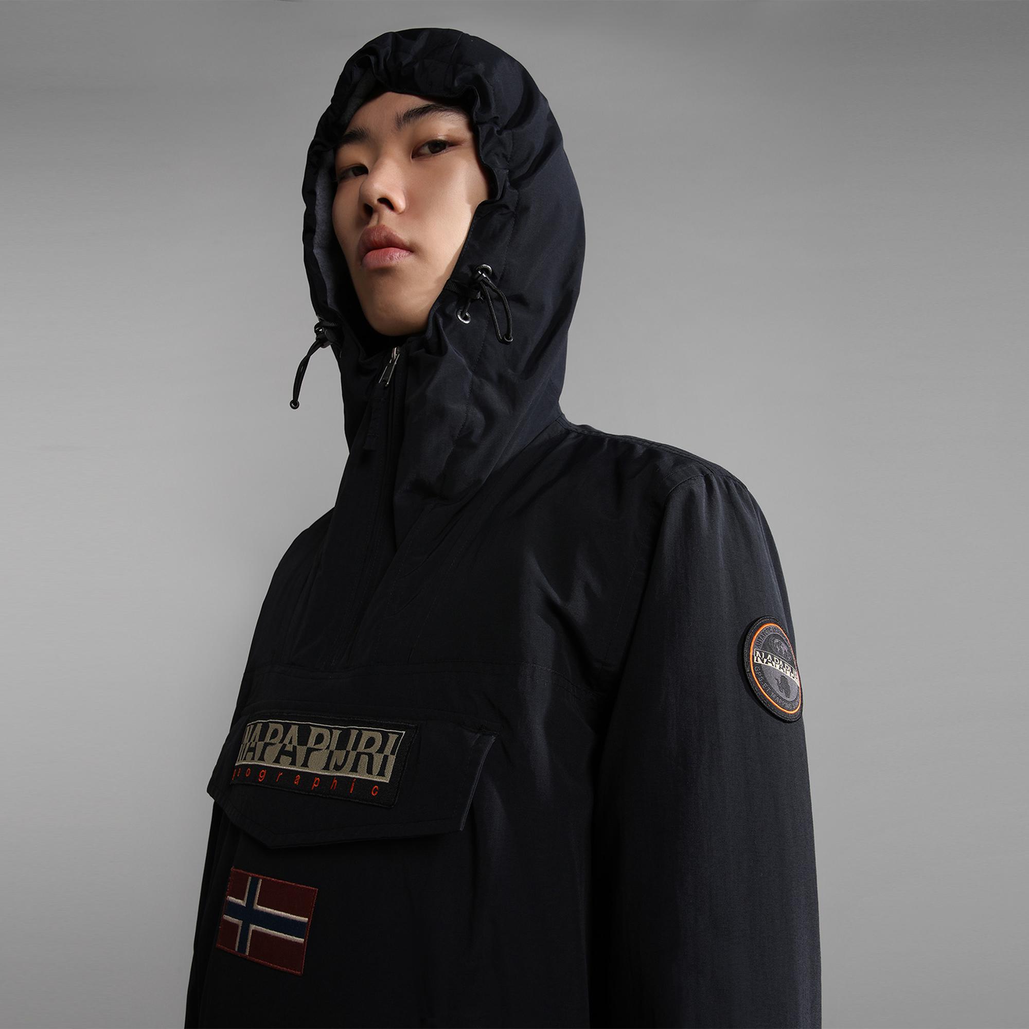 Napapijri Rainforest Pocket Print 2 Erkek Siyah Ceket