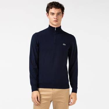  Lacoste Erkek Regular Fit Yarım Fermuarlı Lacivert Kazak