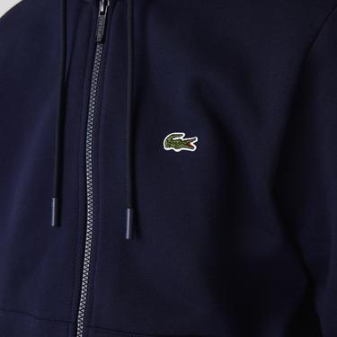  Lacoste Erkek Classic Fit Ayarlanabilir Kapüşonlu Organik Pamuk Lacivert Sweatshirt
