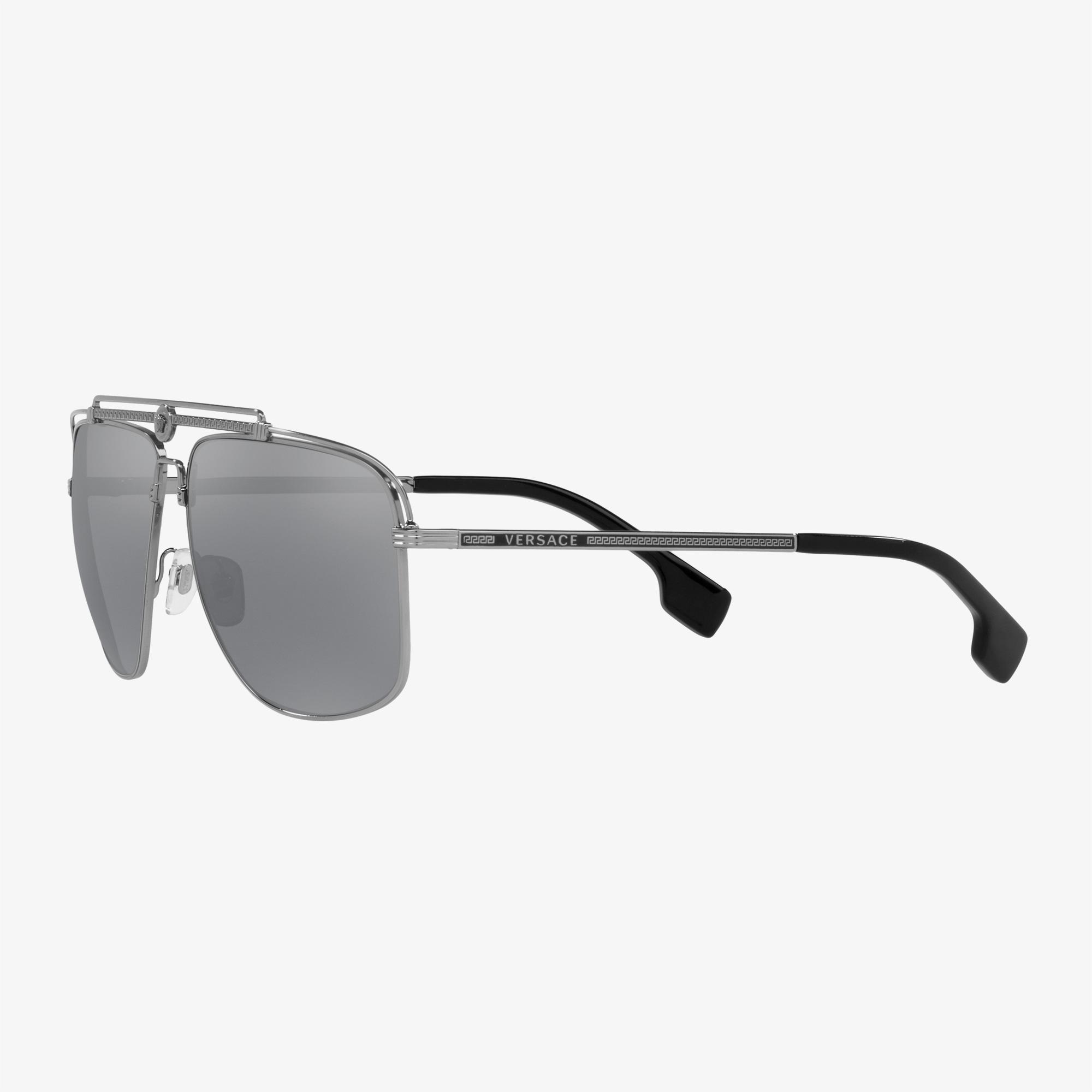 VERSACE Metal Erkek Gri Güneş Gözlüğü