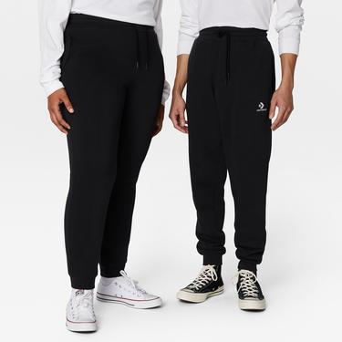  Converse Go-To Embroidered Star Chevron Brushed Unisex Siyah Eşofman Altı