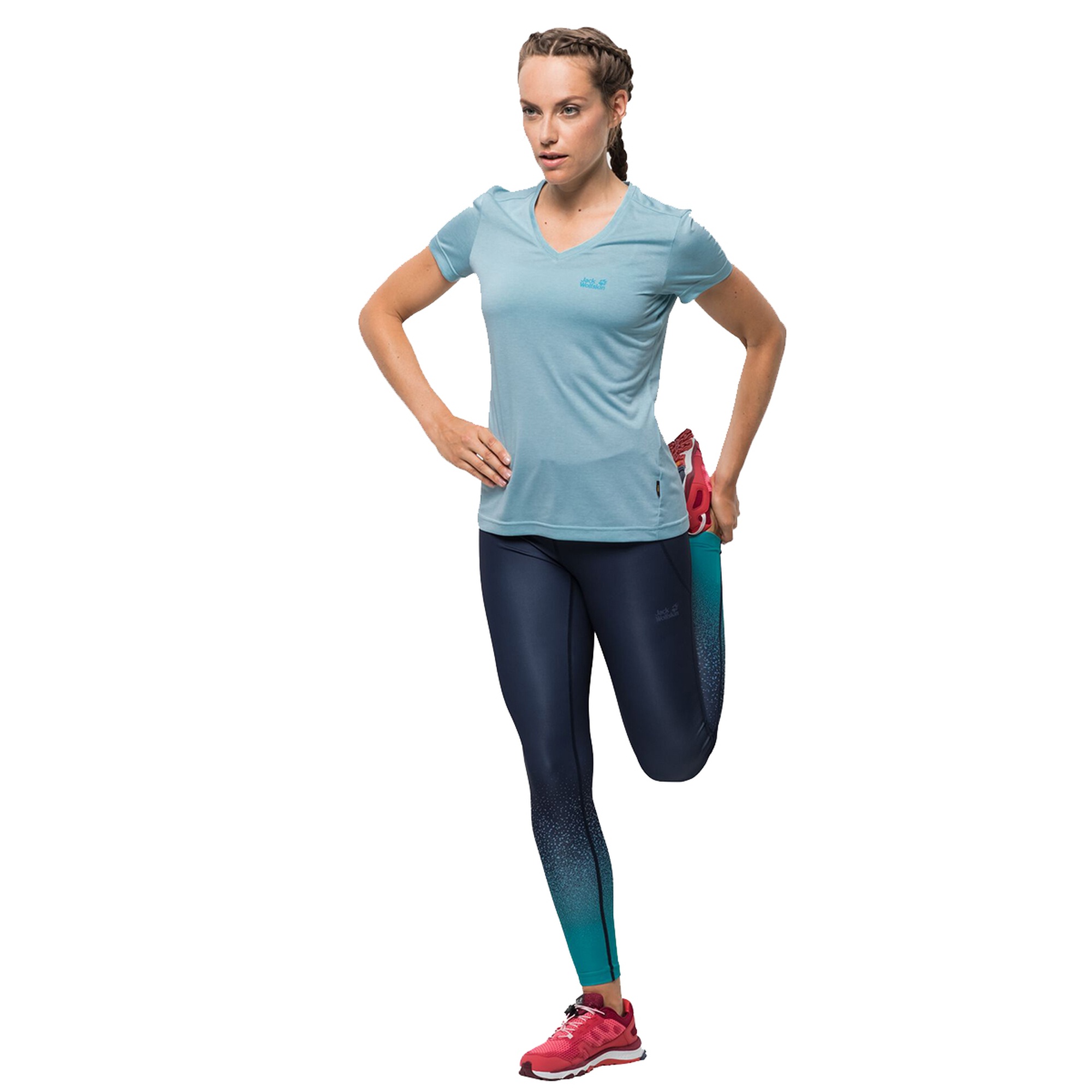 Jack Wolfskin Crosstrail T Kadın Mavi Tişört