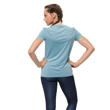  Jack Wolfskin Crosstrail T Kadın Mavi Tişört