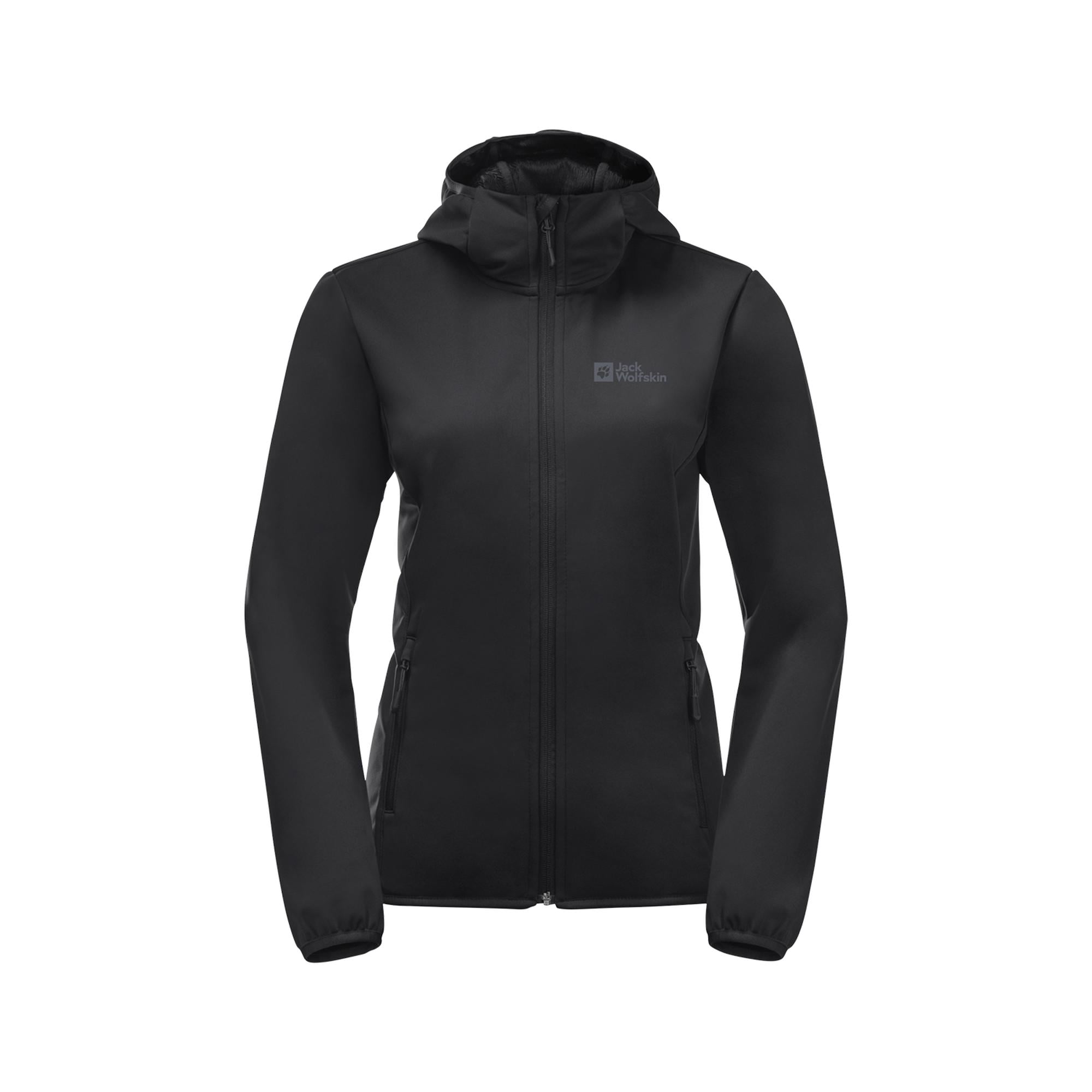 Jack Wolfskin Windhain Hoody Kadın Siyah Softshell