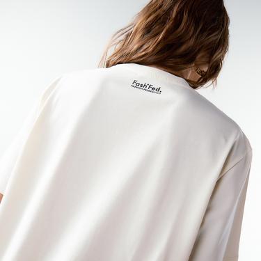  FashFed Unisex Bej T-Shirt