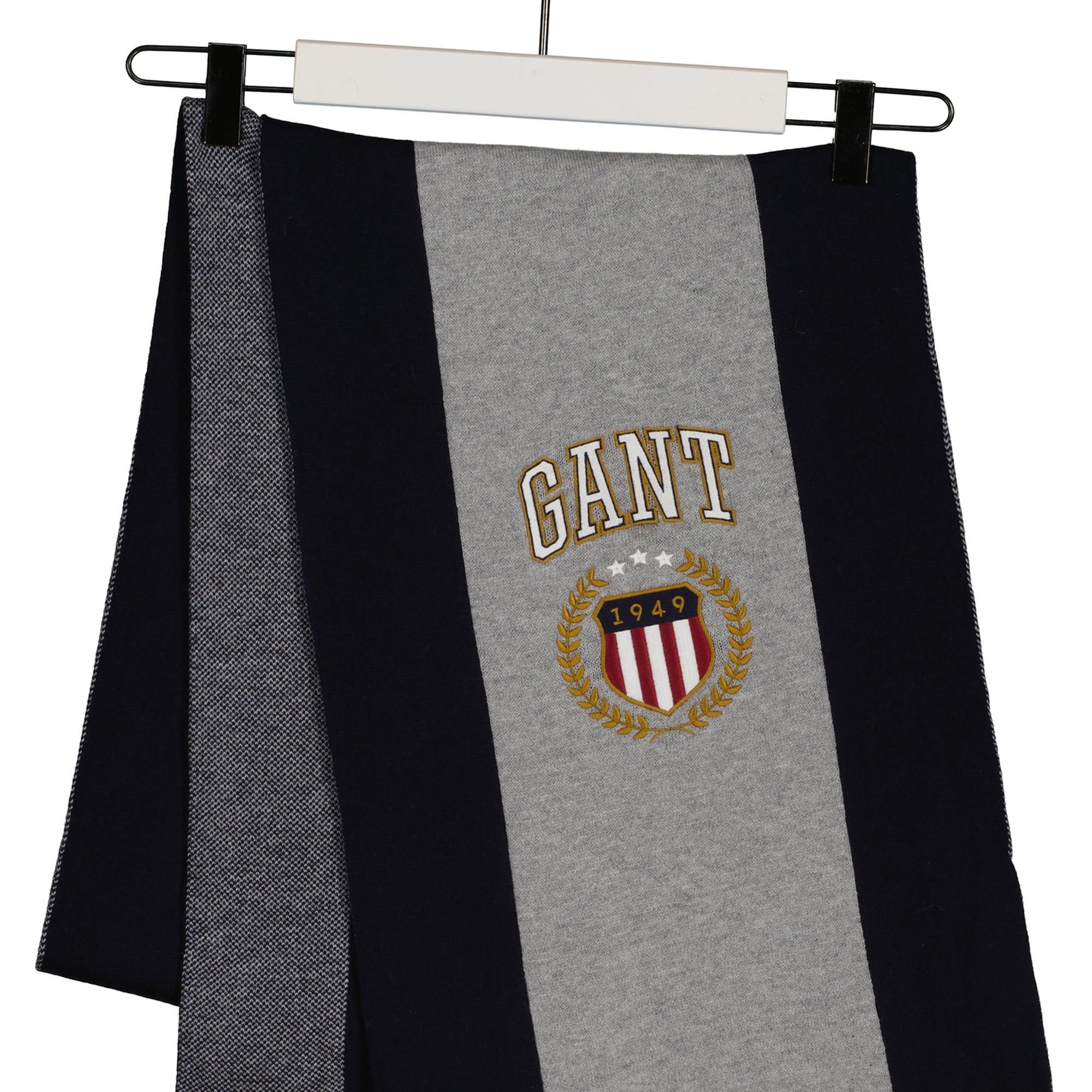 Gant Unisex Gri Baskılı Atkı