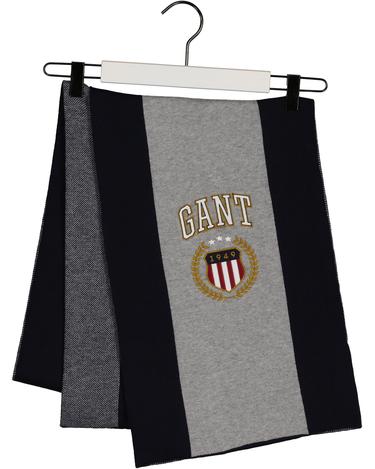  Gant Unisex Gri Baskılı Atkı
