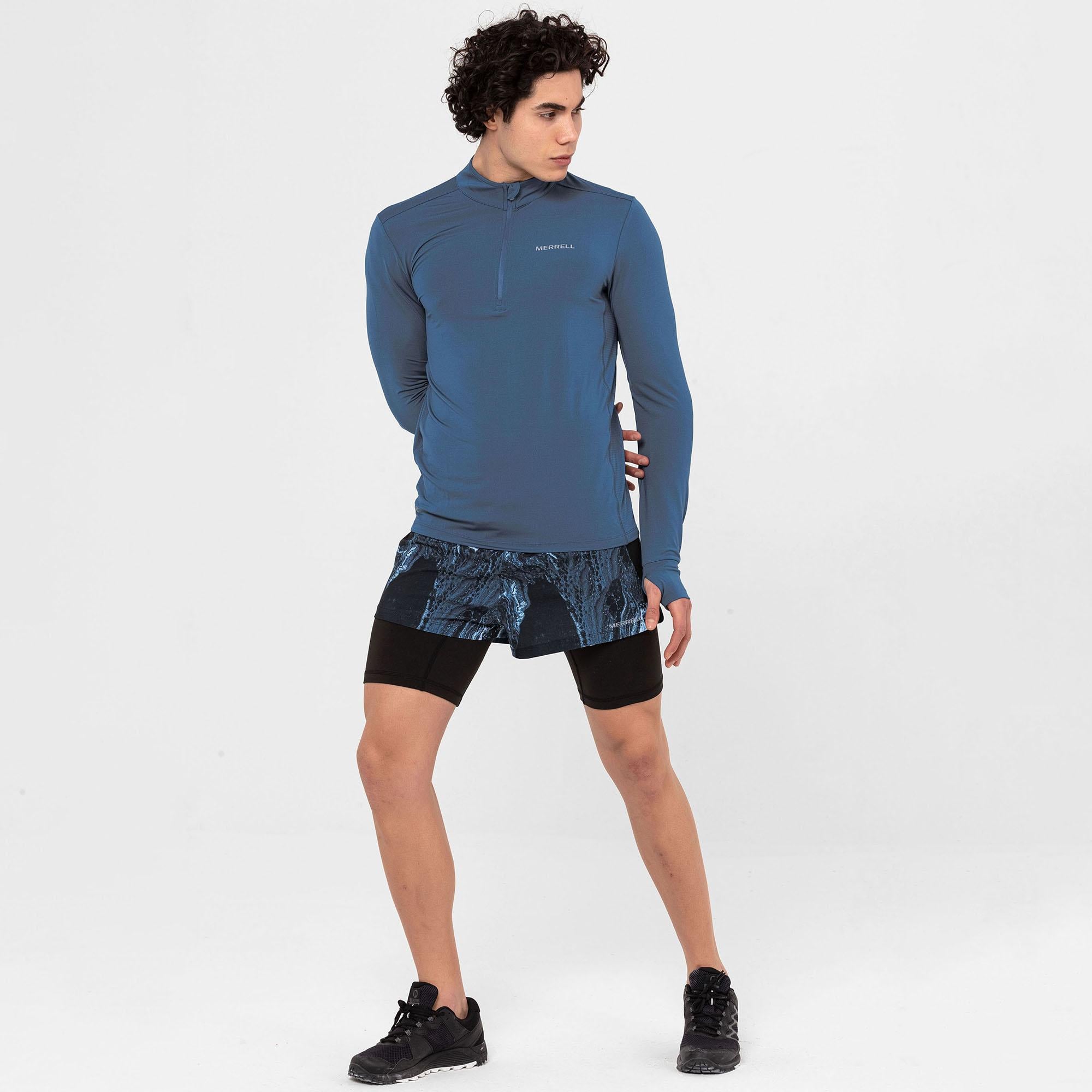 Merrell Triac Erkek Mavi Tişört
