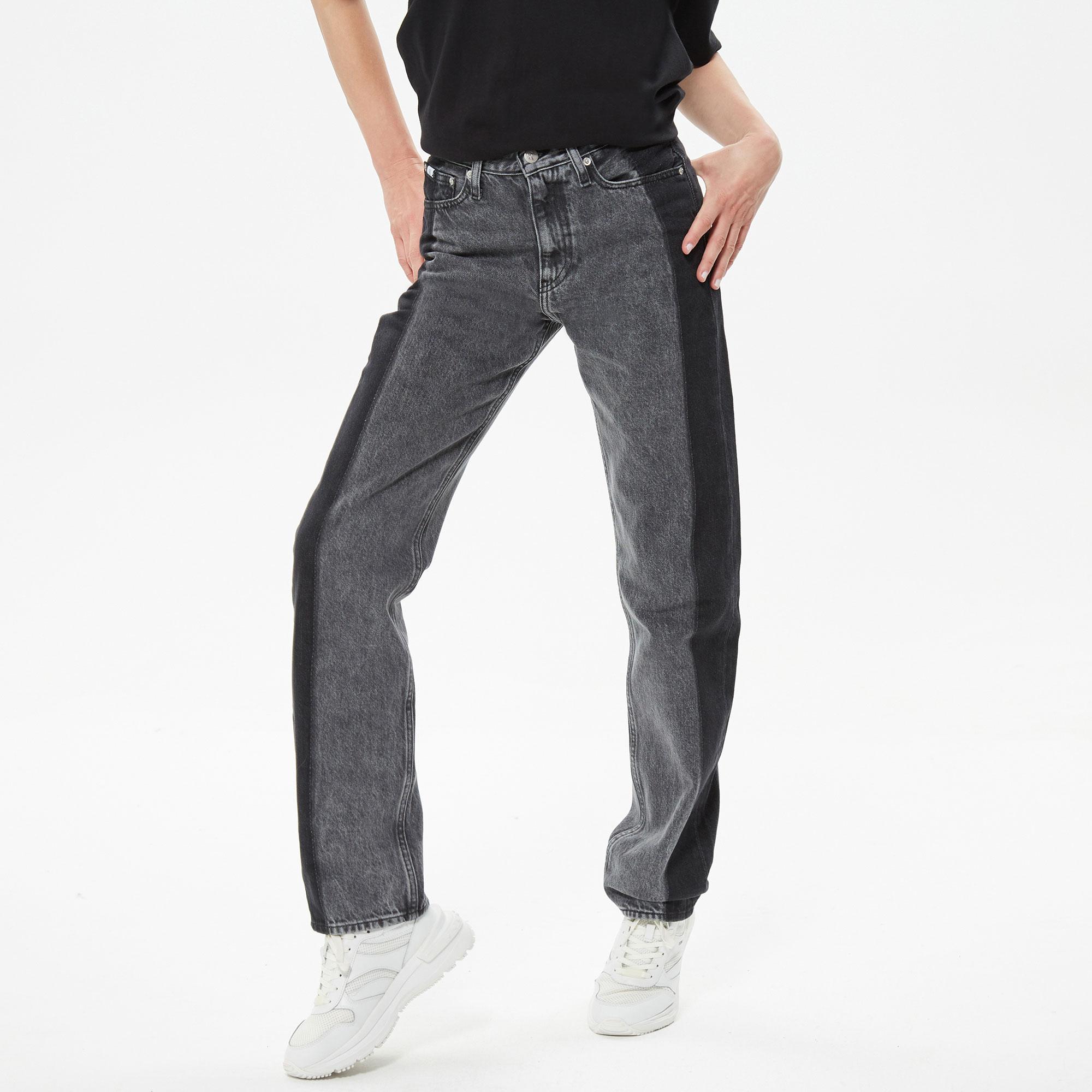 Calvin Klein High Rise Straight Kadın Siyah Jean