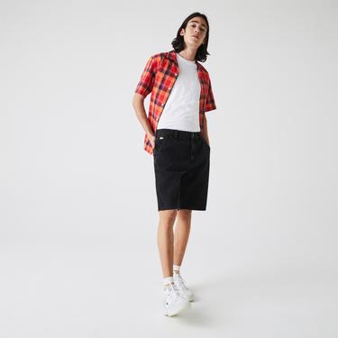  Lacoste L!ve Erkek Siyah Denim Bermuda Şort