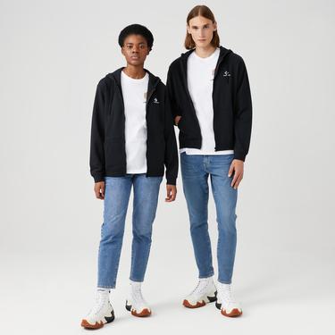  Converse Go-To Embroidered Star Chevron Unisex Siyah Kapüşonlu Eşofman Üstü