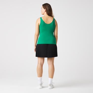  Lacoste Kadın Askılı V Yaka Yeşil Triko