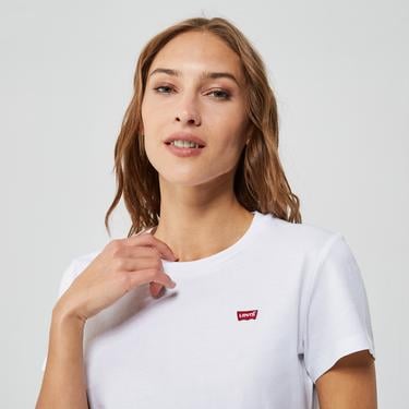  Levi's Perfect Ginger Burnt Stripe Kadın Beyaz T-Shirt