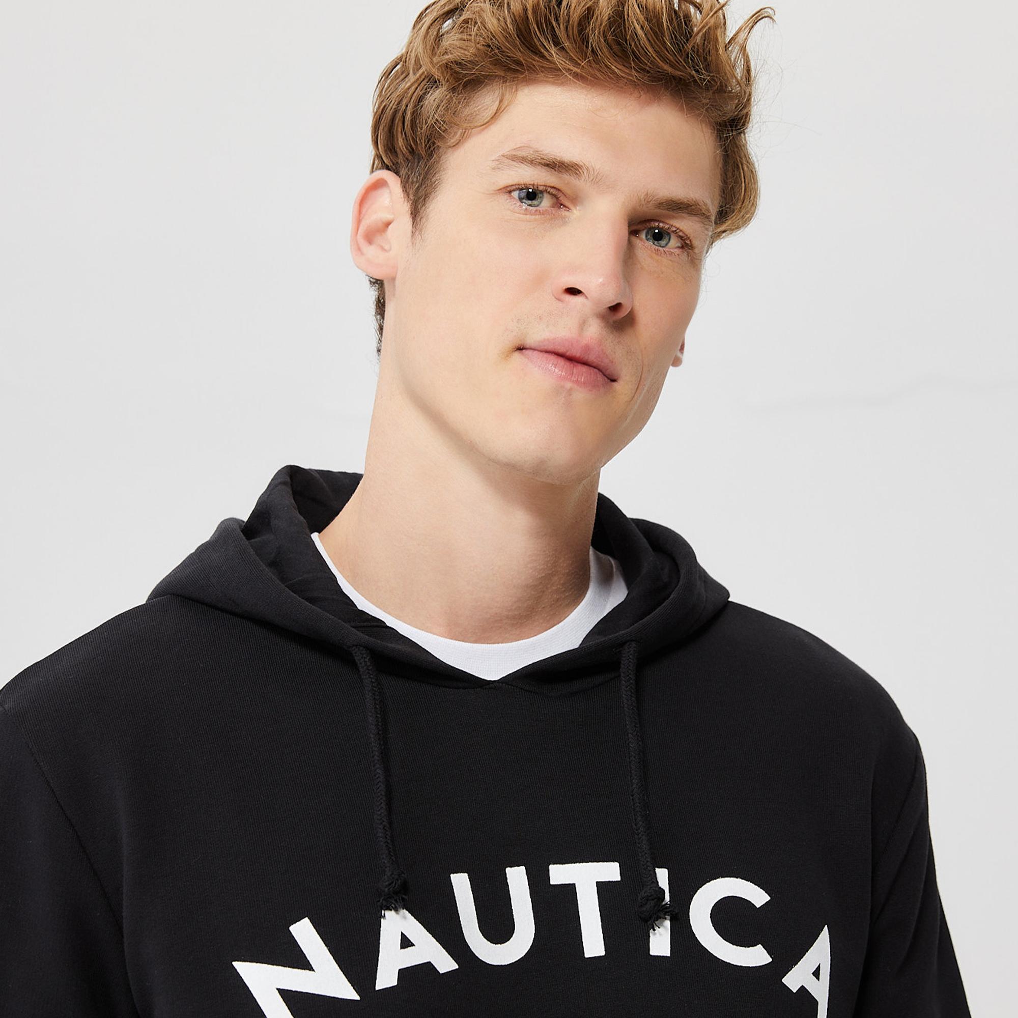 Nautica Erkek Siyah Standart Fit Kapüşonlu Sweatshirt