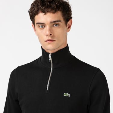  Lacoste Erkek Classic Fit Fermuarlı Siyah Sweatshirt