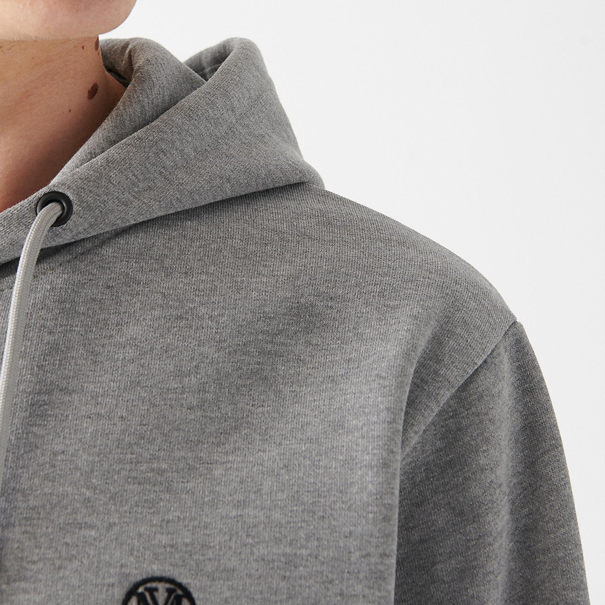 Mavi Mavi Logolu Kapüşonlu Fermuarlı Gri Sweatshirt 066979-34686