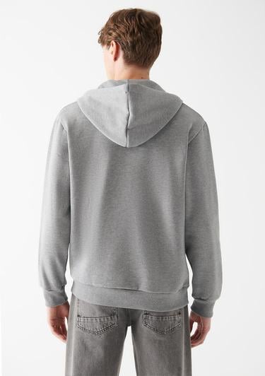  Mavi Mavi Logolu Kapüşonlu Fermuarlı Gri Sweatshirt 066979-34686