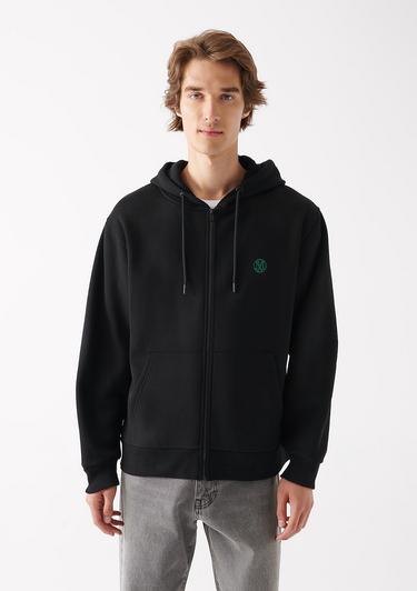  Mavi Mavi Logolu Kapüşonlu Fermuarlı Siyah Sweatshirt 066979-900