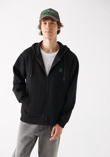  Mavi Mavi Logolu Kapüşonlu Fermuarlı Siyah Sweatshirt 066979-900