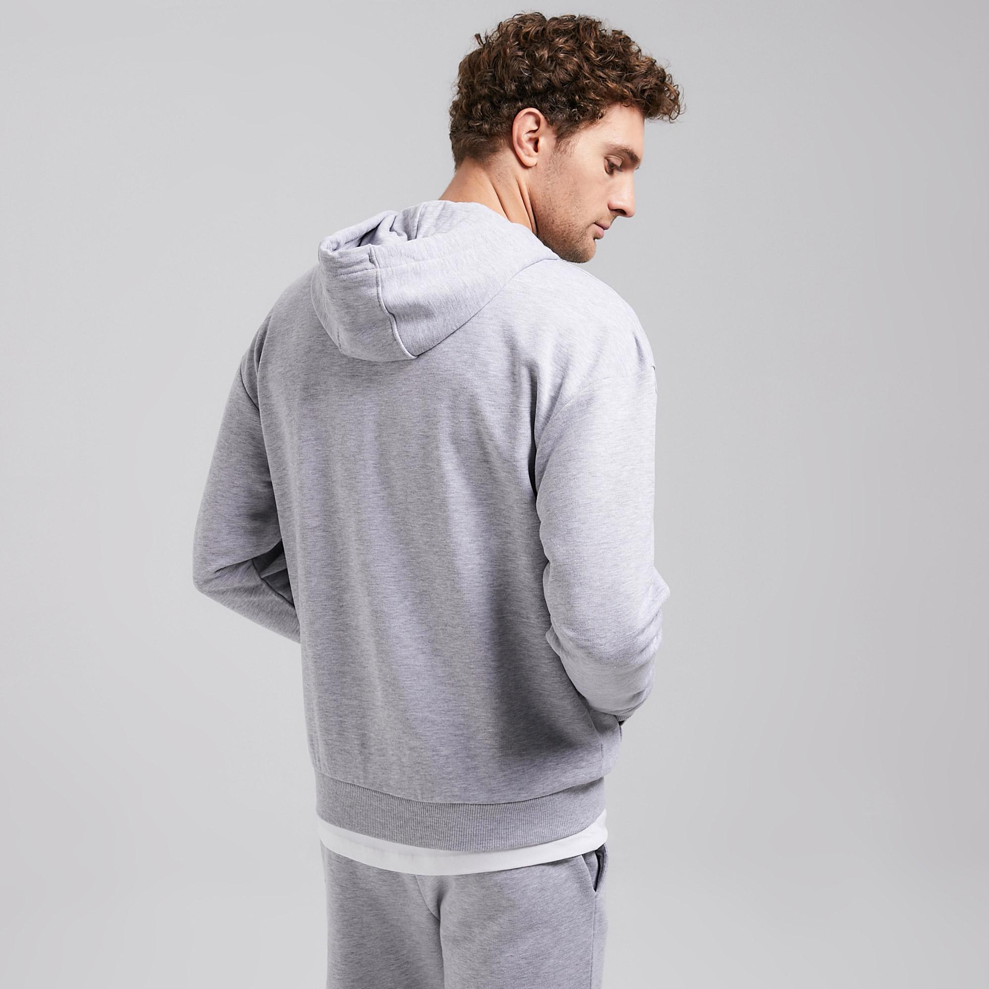 Nautica Erkek Gri Oversize Kapüşonlu Sweatshirt