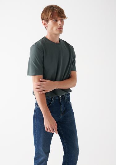  Mavi Petrol Yeşili Basic Tişört Regular Fit / Normal Kesim 0610252-71598