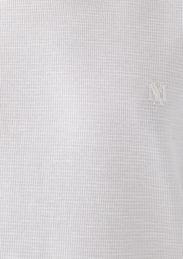  Mavi Uzun Kollu Beyaz Tişört Regular Fit / Normal Kesim 065755-620