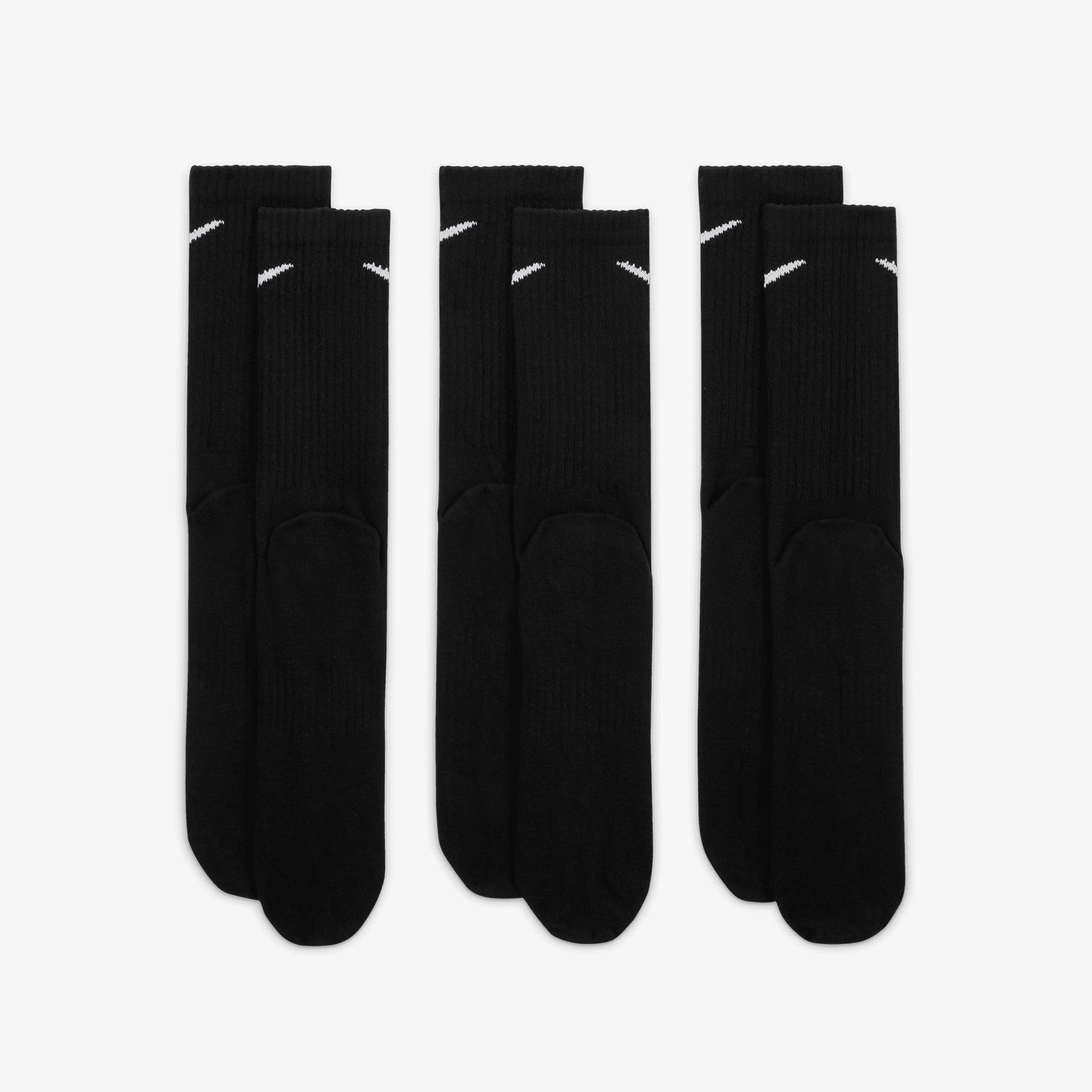 Nike Everyday Crew 3' lü Unisex Siyah Çorap