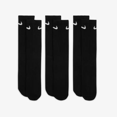  Nike Everyday Crew 3' lü Unisex Siyah Çorap