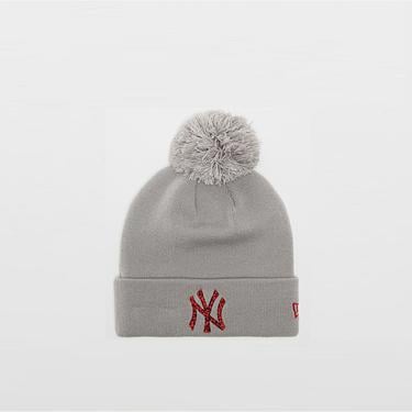  New Era Bonnet Bobble New York Yankees Kadın Gri Bere