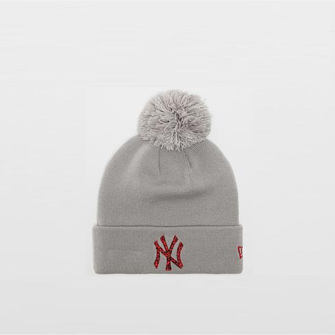  New Era Bonnet Bobble New York Yankees Kadın Gri Bere