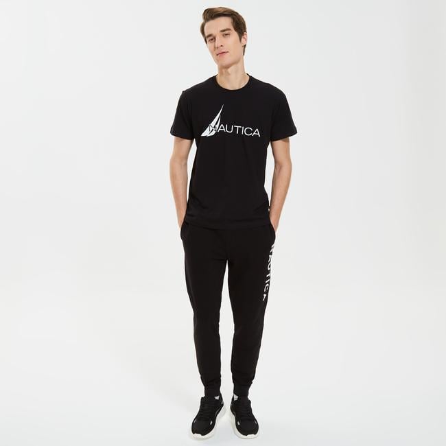  Nautica Erkek Siyah Standart Fit Eşofman Altı