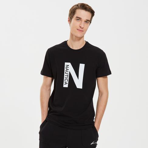  Nautica Erkek Siyah Standart Fit T-Shirt