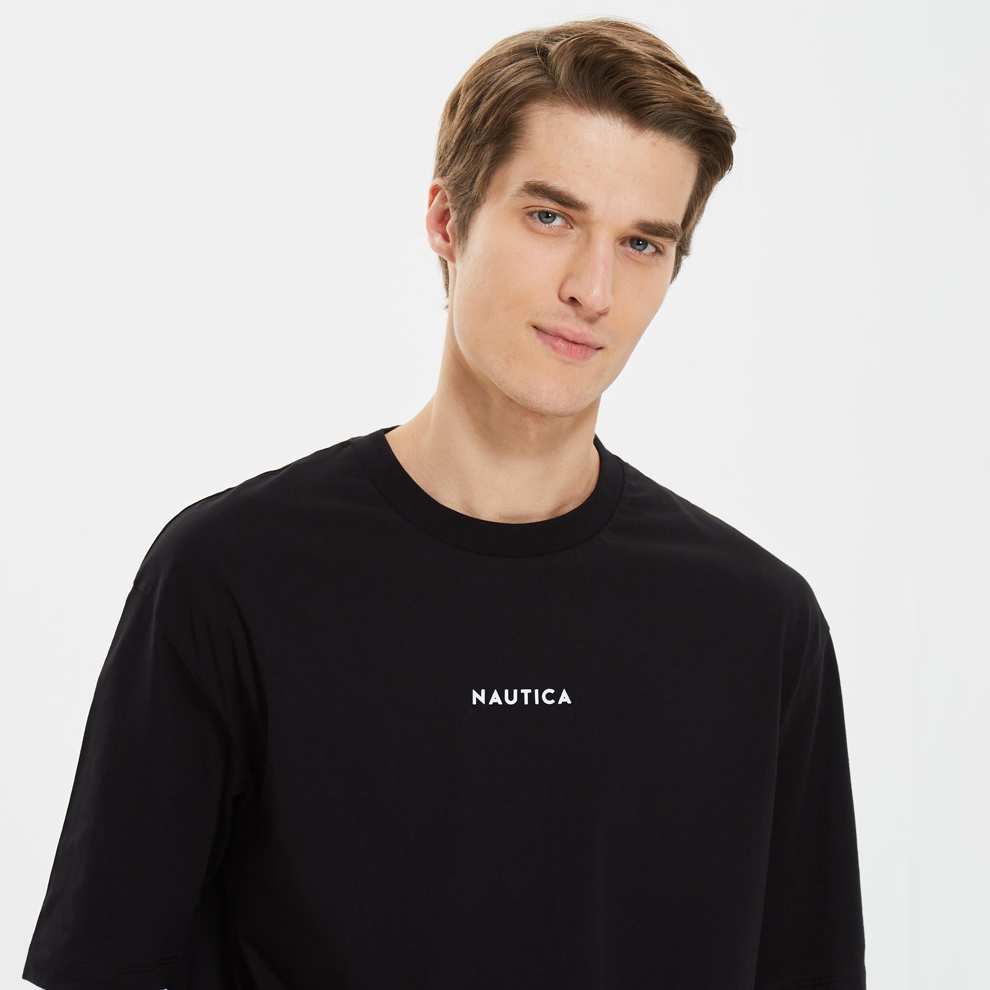 Nautica Erkek Siyah Oversize T-Shirt