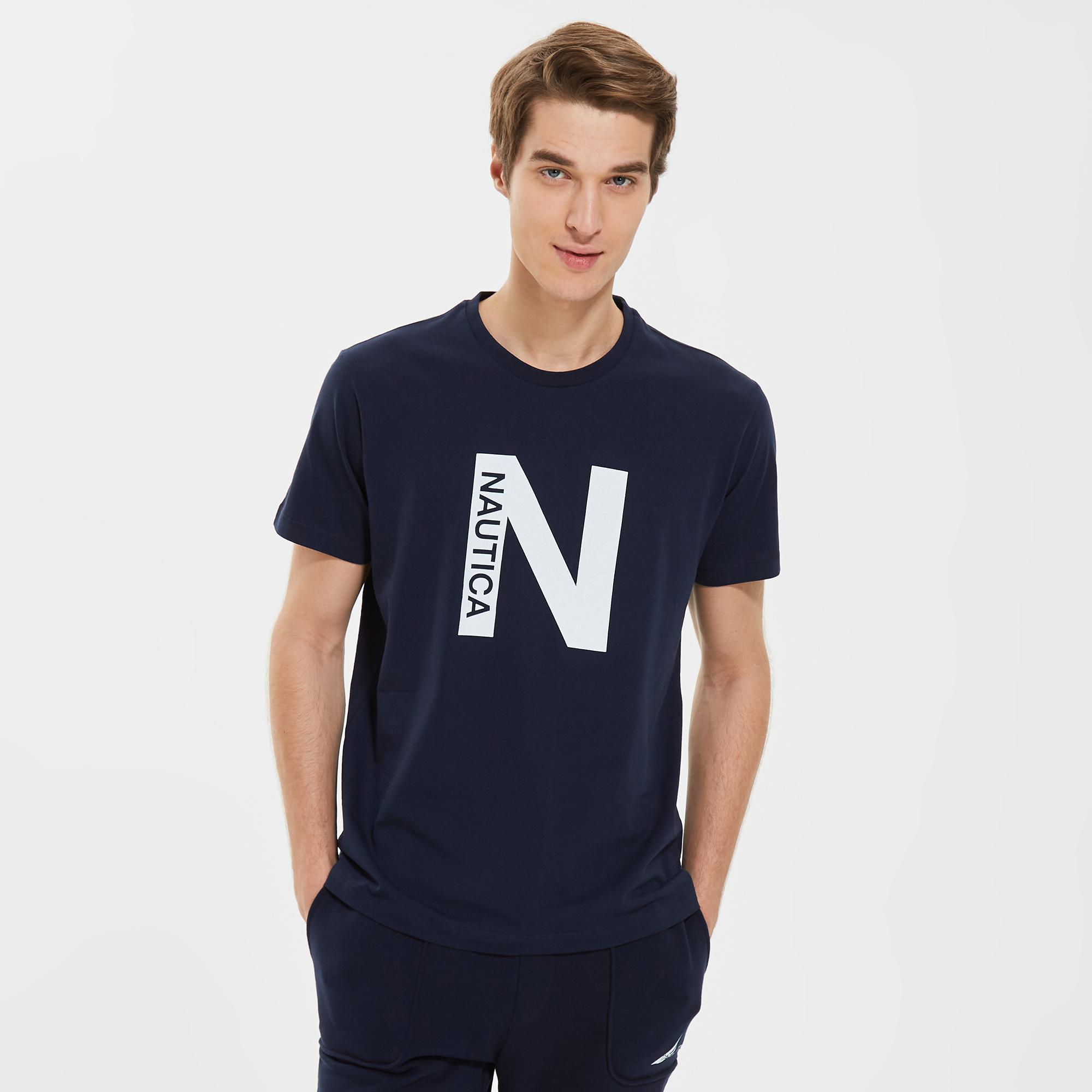 Nautica Erkek Lacivert Standart Fit T-Shirt