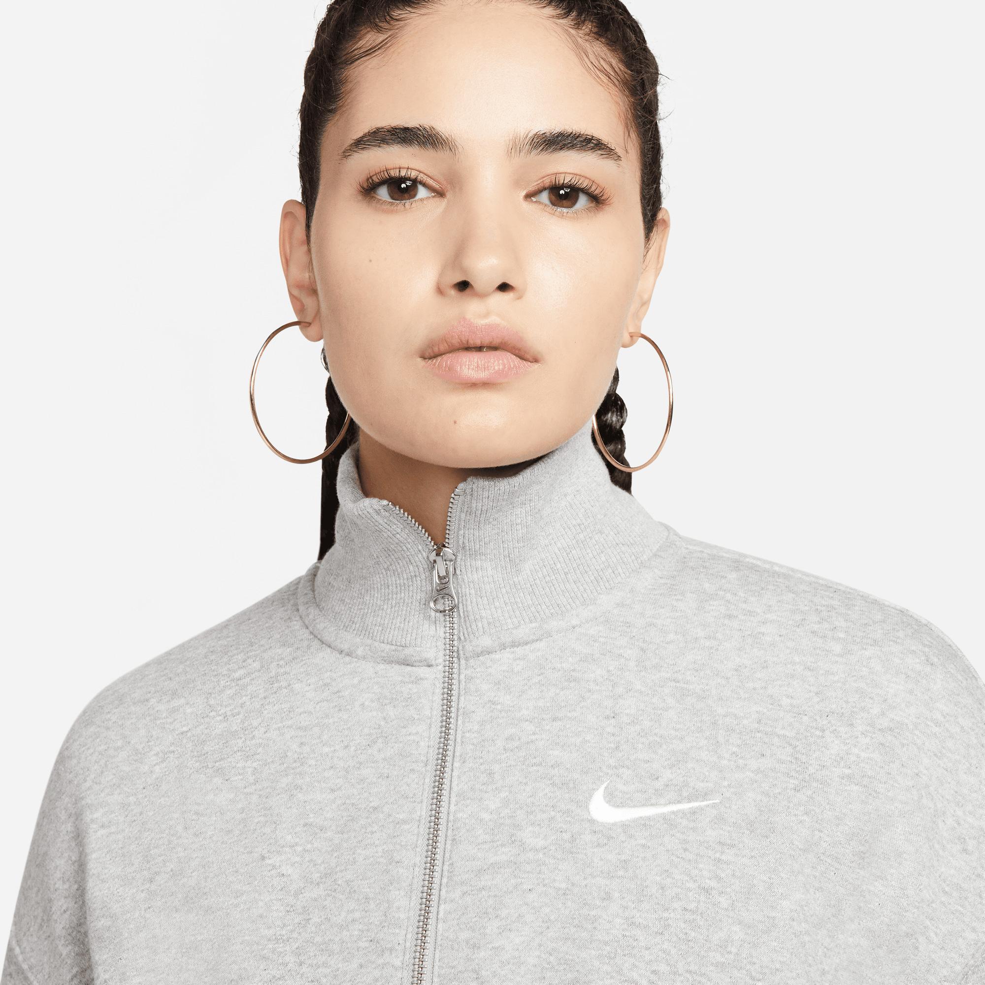 Nike Sportswear Phoenix Fleece Crop Kadın Gri Sweatshirt