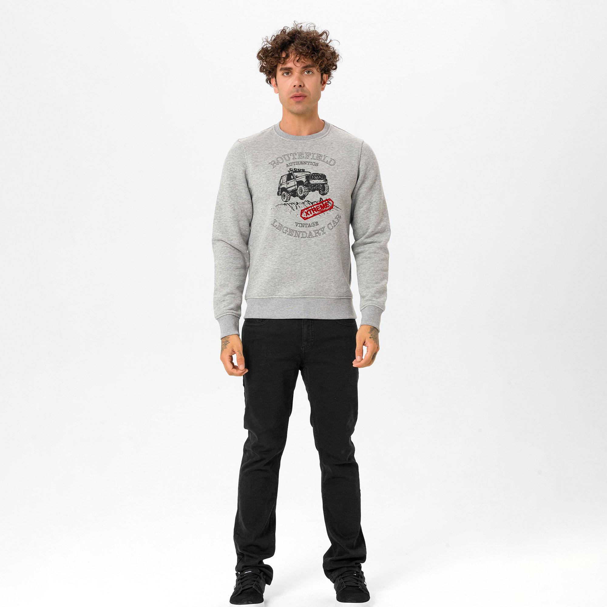 Routefield Huge Erkek Gri Sweatshirt