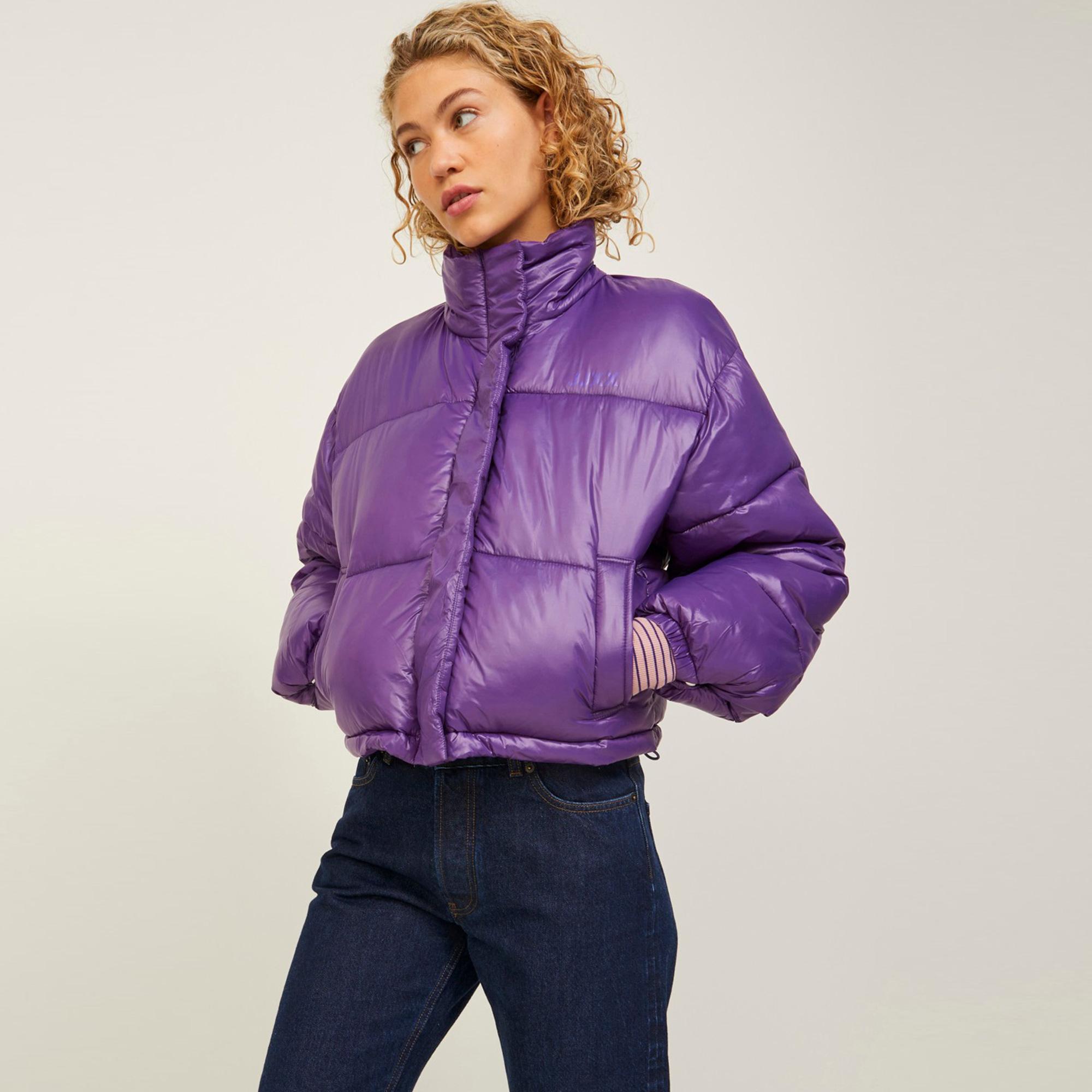 Jack & Jones Jxbeany Shine Puffer Kadın Mor Mont