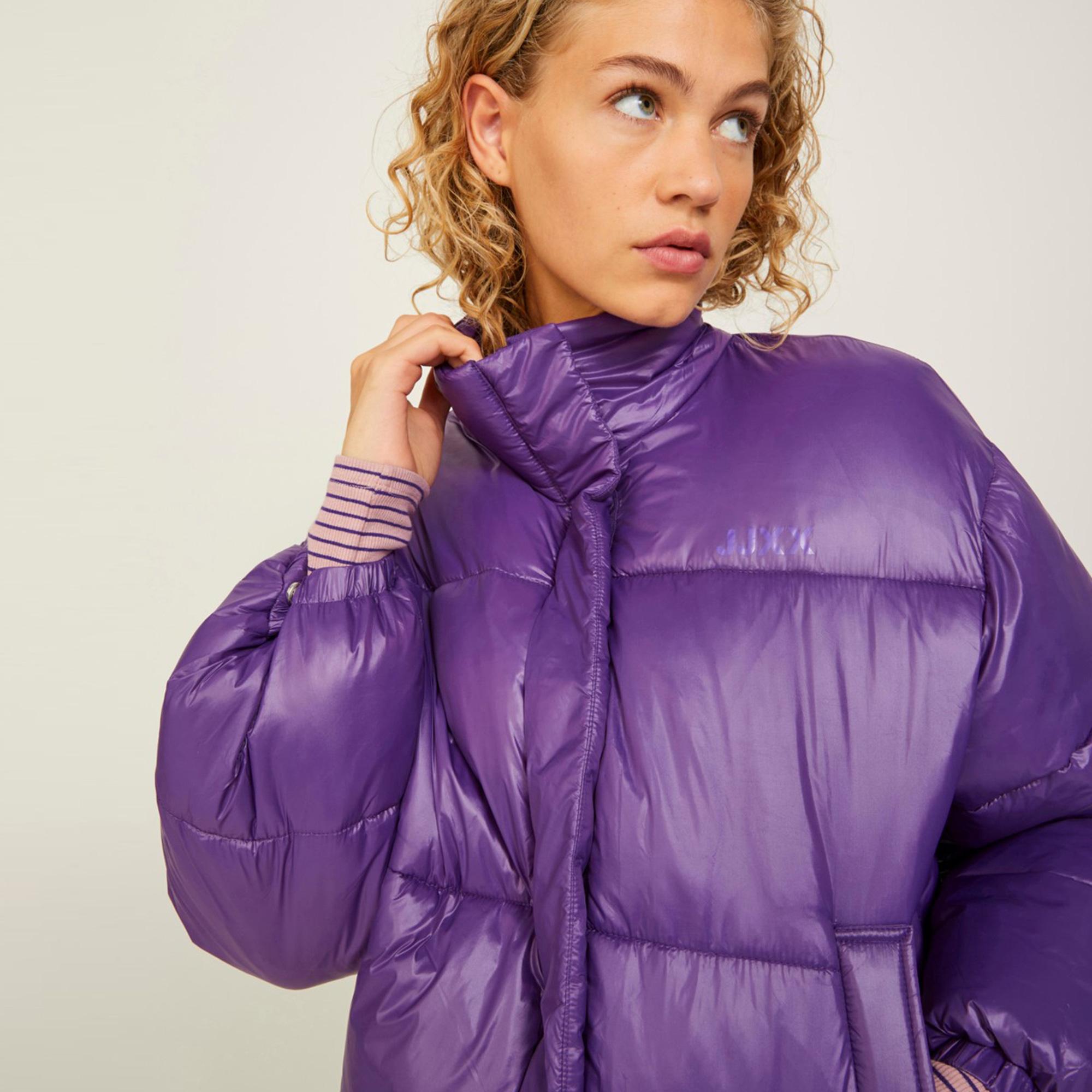 Jack & Jones Jxbeany Shine Puffer Kadın Mor Mont