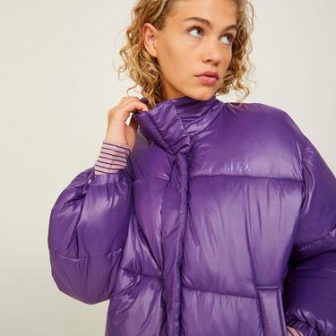  Jack & Jones Jxbeany Shine Puffer Kadın Mor Mont